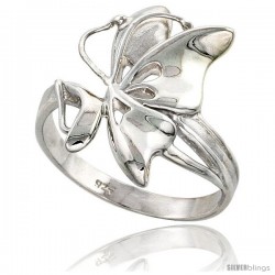 Sterling Silver Butterfly Ring Flawless finish 7/8 in wide