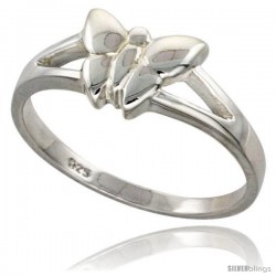 Sterling Silver Dainty Butterfly Ring Flawless finish 5/16 in wide