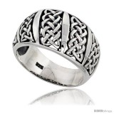 Sterling Silver Celtic Knot Dome Band Ring Flawless finish 1/2 in wide