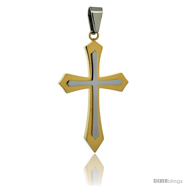 https://www.silverblings.com/2980-thickbox_default/stainless-steel-pointed-cross-pendant-2-tone-gold-finish-1-3-4-in-tall-30-in-chain.jpg