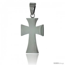 Stainless Steel St. John's Cross Pendant, 1 3/8 in tall with 30 in chain