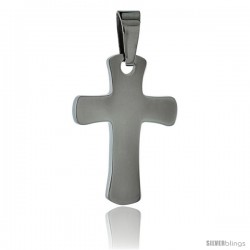 Stainless Steel Cross Pendant, 1 in tall with 30 in chain