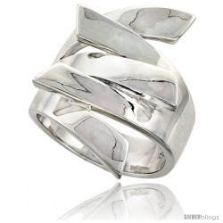 Sterling Silver Interlocking Fingers Ring Flawless finish 1 in wide