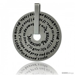 Surgical Steel Morning Prayer Rotating Wheel Pendant 1 1/4 in diameter, w/ 30 in. chain