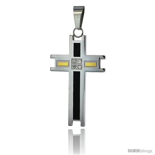 https://www.silverblings.com/3036-thickbox_default/stainless-steel-cross-pendant-cz-stones-3-color-black-gold-1-3-4-in-tall-w-30-in-chain.jpg