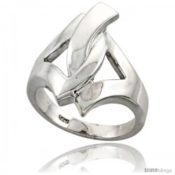 Sterling Silver Interlocking Triangles Ring Flawless finish 1 in wide