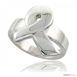 Sterling Silver Ribbon Ring Flawless finish 3/4 in wide -Style Trp511