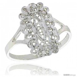 Sterling Silver Freeform Filigree Ring, 3/4 in -Style Fr464