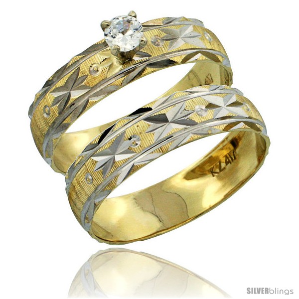 https://www.silverblings.com/30547-thickbox_default/10k-gold-ladies-2-piece-0-25-carat-white-sapphire-engagement-ring-set-diamond-cut-pattern-rhodium-accent-3-16-style-10y506e2.jpg