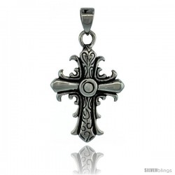 Surgical Steel Gothic Cross Pendant 1 1/2 in (38 mm) tall, comes w/ 30 in Chain