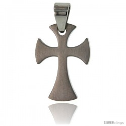 Stainless Steel Cross Pendant 1 in tall, w/ 30 in Chain -Style Pss6