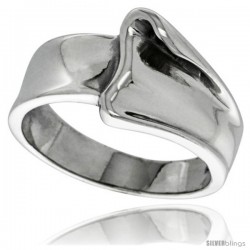 Sterling Silver Freeform Dome Ring 1/2 in wide