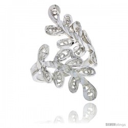 Sterling Silver Leaf Vine Filigree Ring, 1 1/16 in