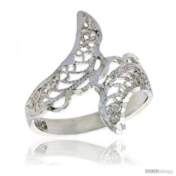 Sterling Silver Freeform Filigree Ring, 3/4 in -Style Fr473