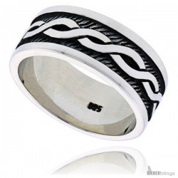 Sterling Silver Celtic Knot Men's Ring Flawless finish 3/8 in wide