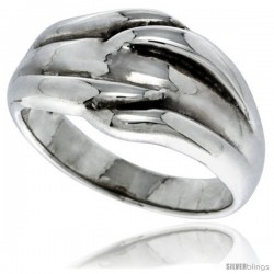 Sterling Silver Freeform Dome Ring 1/2 in wide -Style Tr429