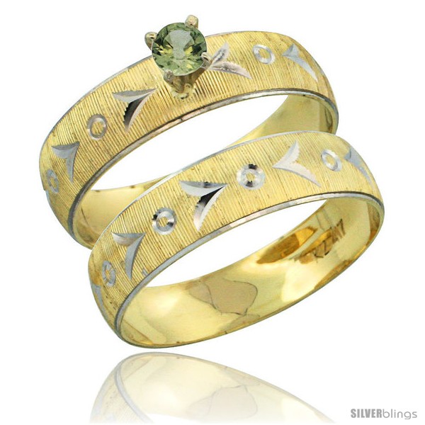 https://www.silverblings.com/31493-thickbox_default/10k-gold-ladies-2-piece-0-25-carat-green-sapphire-engagement-ring-set-diamond-cut-pattern-rhodium-accent-3-16-style-10y507e2.jpg