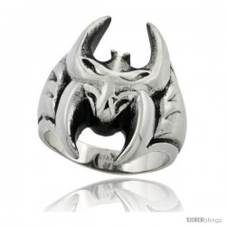 Surgical Steel Biker Ring Bat 1 3/16 in wide