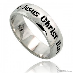 Sterling Silver Lord Jesus Christ Have Mercy On Me Ring Flawless finish, 1/4 in wide