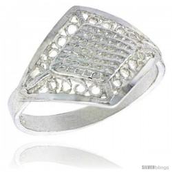 Sterling Silver Diamond-shaped Filigree Ring, 1/2 in -Style Fr499