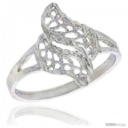 Sterling Silver Double Swirl Filigree Ring, 1/2 in