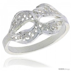 Sterling Silver Freeform Filigree Ring, 1/2 in -Style Fr502