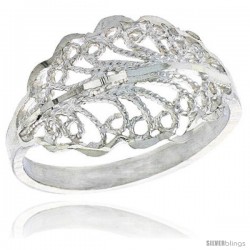 Sterling Silver Freeform Filigree Ring, 1/2 in -Style Fr503