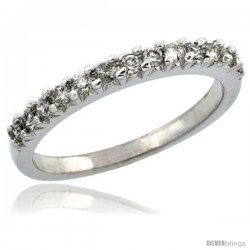 10k White Gold Ladies' Diamond Ring Band w/ 0.29 Carat Brilliant Cut Diamonds, 3/32 in. (2.5mm) wide