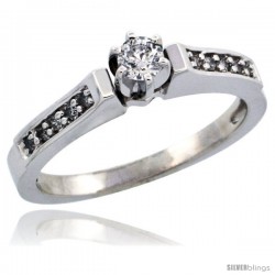 10k White Gold Diamond Engagement Ring w/ 0.27 Carat Brilliant Cut Diamonds, 1/8 in. (3mm) wide -Style 10w923er