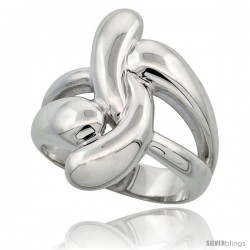 Sterling Silver Double Knot Ring Flawless finish, 15/16 in wide