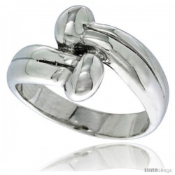 Sterling Silver Double Bead Ring 1/2 in wide