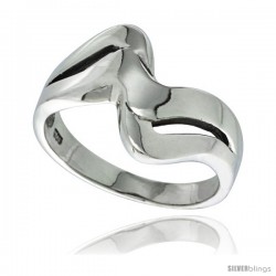 Sterling Silver Freeform Cut-out Ring 1/2 in wide