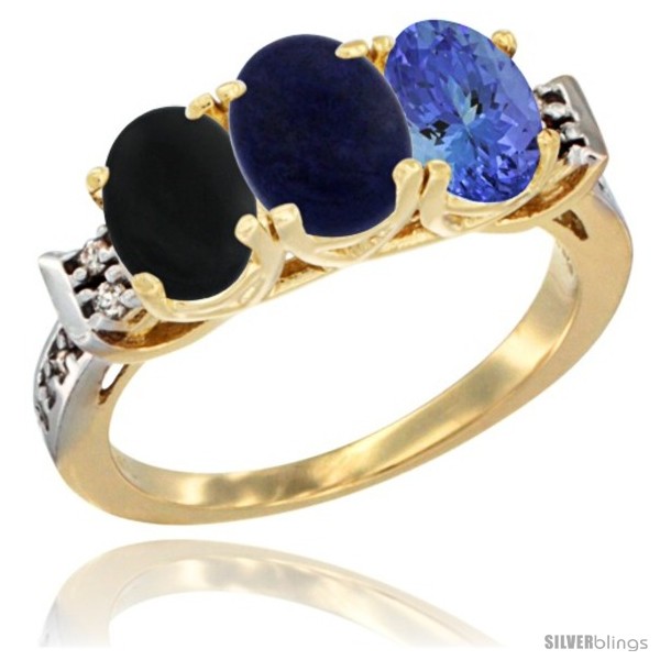 https://www.silverblings.com/32248-thickbox_default/10k-yellow-gold-natural-black-onyx-lapis-tanzanite-ring-3-stone-oval-7x5-mm-diamond-accent.jpg