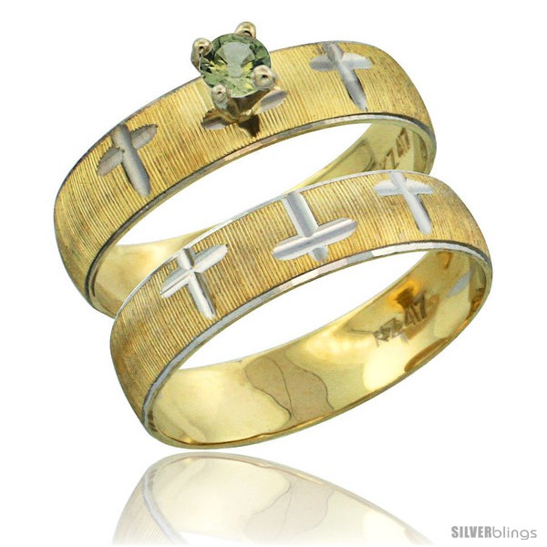 https://www.silverblings.com/32298-thickbox_default/10k-gold-ladies-2-piece-0-25-carat-green-sapphire-engagement-ring-set-diamond-cut-pattern-rhodium-accent-3-16-style-10y508e2.jpg