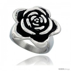 Stainless Steel Double Rose Flower 13/16 in long