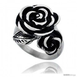 Stainless Steel Rose Flower 7/8 in long