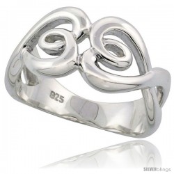 Sterling Silver Heart-shaped Knot Ring Flawless finish, 7/16 in wide