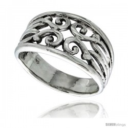 Sterling Silver Swirl Ring 1/2 in wide