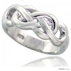 Sterling Silver Celtic Knot Ring Flawless finish Band, 5/16 in wide