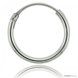 Sterling Silver Endless Hoop Earrings for Ears, Nose and lips 1/2 in round