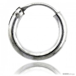 Sterling Silver Endless Hoop Earrings, 2 mm tube 1/2 in round