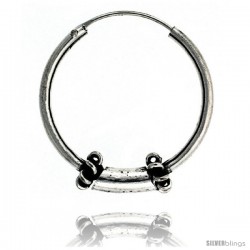 Sterling Silver Medium Bali Hoop Earrings, 1" diameter