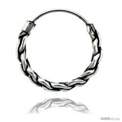 Sterling Silver Small Bali Hoop Earrings, 5/8" diameter -Style Heb26