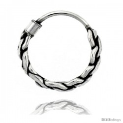 Sterling Silver Teeny Bali Hoop Earrings, 1/2" diameter