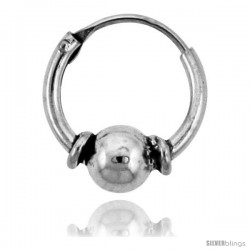 Sterling Silver Teeny Bali Hoop Earrings, 3/8" diameter -Style Heb30