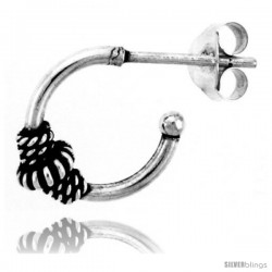 Sterling Silver Bali Hoop Earrings, 5/8" Diameter -Style Heb45