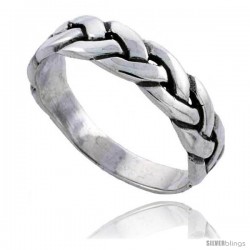 Sterling Silver Braided Wedding Band Ring