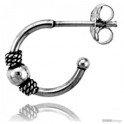Sterling Silver Bali Hoop Earrings, 5/8" Diameter -Style Heb53