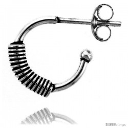 Sterling Silver Bali Hoop Earrings, 5/8" Diameter -Style Heb54