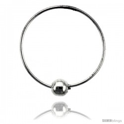 Sterling Silver Large Thin Belly Hoops, 1 1/16" Diameter